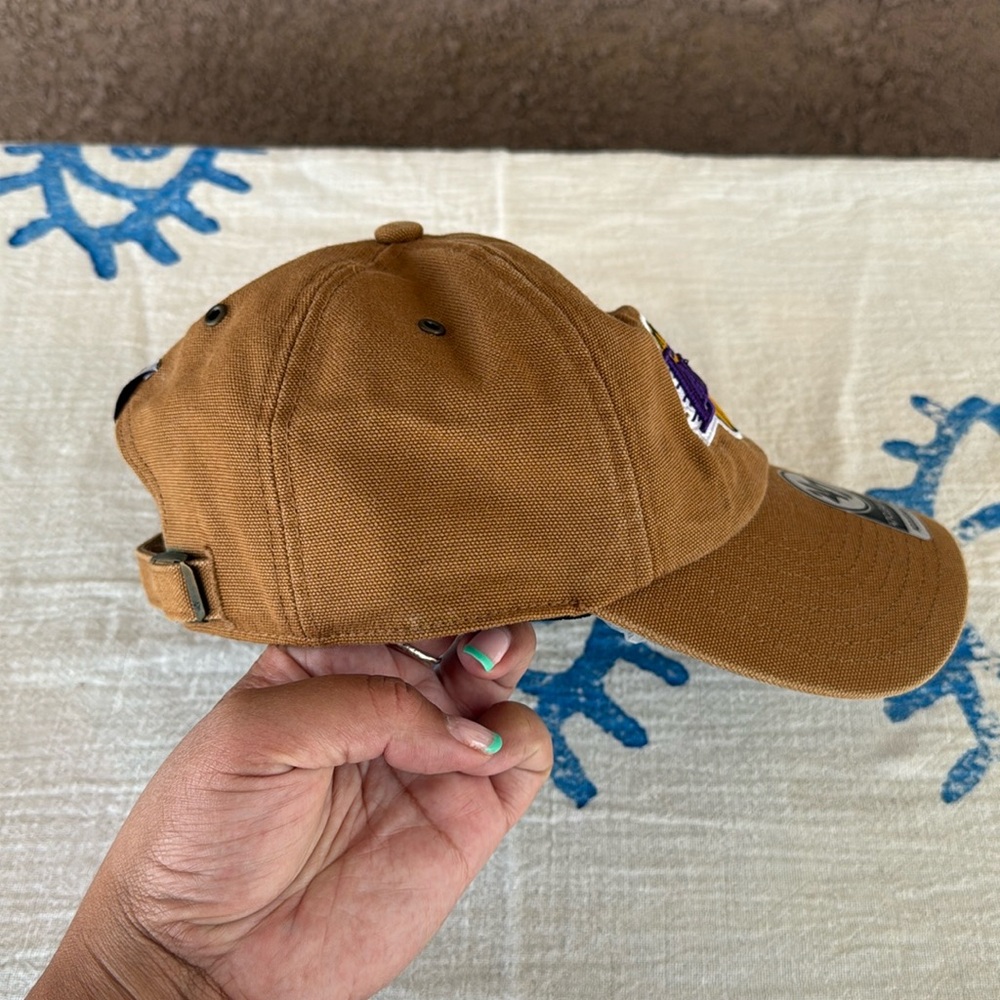 Los Angeles Lakers NBA ‘47 Brand Carhartt Brown Clean Up Adjustable Hat - Picture 5 of 13